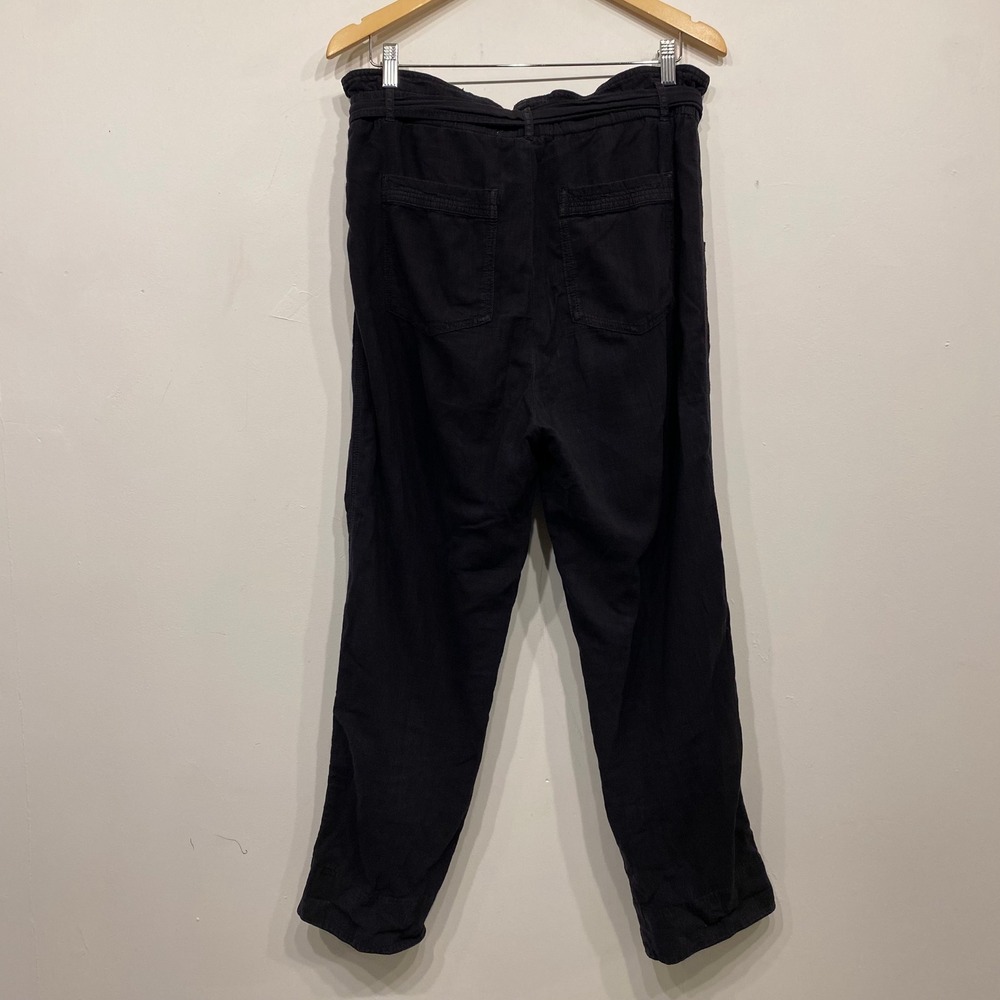 Anthropologie Malin Utility Belted Paperbag Waist Pants Charcoal Black Small - Picture 3 of 7
